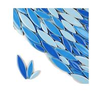 Mosaic Tiles for Crafts 200g Mosaic Tiles Porcelain Leaf-Shape Tile 3 Sizes Mix Multi Color DIY Making Stones for Craft Arts Decor(Color3)
