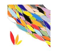 Mosaic Tiles for Crafts 200g Mosaic Tiles Porcelain Leaf-Shape Tile 3 Sizes Mix Multi Color DIY Making Stones for Craft Arts Decor(Color1)