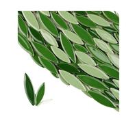 Mosaic Tiles for Crafts 200g Mosaic Tiles Porcelain Leaf-Shape Tile 3 Sizes Mix Multi Color DIY Making Stones for Craft Arts Decor(Color9)