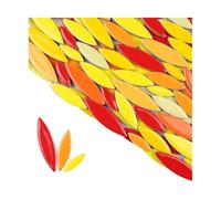 Mosaic Tiles for Crafts 200g Mosaic Tiles Porcelain Leaf-Shape Tile 3 Sizes Mix Multi Color DIY Making Stones for Craft Arts Decor(Color6)