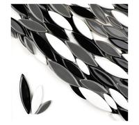 Mosaic Tiles for Crafts 200g Willow Leaves Mosaic Tiles Porcelain Leaf-Shape Tile 3 Sizes Mix Multi Color DIY Making Stones for Craft Arts Decor(Color07)