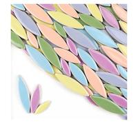 Mosaic Tiles for Crafts 200g Willow Leaves Mosaic Tiles Porcelain Leaf-Shape Tile 3 Sizes Mix Multi Color DIY Making Stones for Craft Arts Decor(Color04)