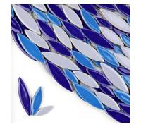 Mosaic Tiles for Crafts 200g Willow Leaves Mosaic Tiles Porcelain Leaf-Shape Tile 3 Sizes Mix Multi Color DIY Making Stones for Craft Arts Decor(Color08)