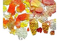 Mosaic Tiles for Crafts 400 G Colorful Ice Crack Fragments Crystal Mosaic DIY Creative Handmade Art Colored Tempered Glass Transparent Particles(Color06)