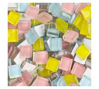 Mosaic Tiles for Crafts 500g Mixed Mosaic Pieces Assorted Color Square Glitter Glass Tiles for DIY Crafts Supplies Blue Purple Green Arte(E)