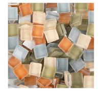 Mosaic Tiles for Crafts 500g Mixed Mosaic Pieces Assorted Color Square Glitter Glass Tiles for DIY Crafts Supplies Blue Purple Green Arte(F)