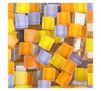 Mosaic Tiles for Crafts 500g Mixed Mosaic Pieces Assorted Color Square Glitter Glass Tiles for DIY Crafts Supplies Blue Purple Green Arte(ColorA)