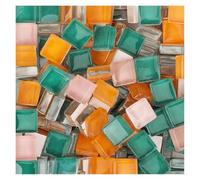 Mosaic Tiles for Crafts 500g Mixed Mosaic Pieces Assorted Color Square Glitter Glass Tiles for DIY Crafts Supplies Blue Purple Green Arte(D)