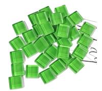 Mosaic Tiles for Crafts 500PCS Mixed Color Glitter Glass Mosaic Grain Tiles for Garden Decor Hand Mosaics Flowerpots Making(Green)