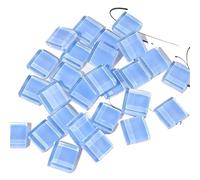 Mosaic Tiles for Crafts 500PCS Mixed Color Glitter Glass Mosaic Grain Tiles for Garden Decor Hand Mosaics Flowerpots Making(Sky Blue)
