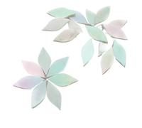 Mosaic Tiles Leaf Shaped Mosaic Tiles Stained Glass DIY Handmade Coaster Puzzle Making Art Wall Decoration Supplies(Burgundy)
