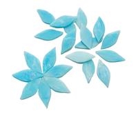 Mosaic Tiles Leaf Shaped Mosaic Tiles Stained Glass DIY Handmade Coaster Puzzle Making Art Wall Decoration Supplies for Home Decoration(Green1)