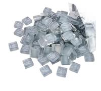 Mosaic Tiles Mosaic Tiles 1 * 1 cm Square Transparent Glass Crystal Colorful Cube Craft Project Children DIY Creating Accessories(Grey)