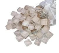 Mosaic Tiles Mosaic Tiles 1 * 1 cm Square Transparent Glass Crystal Colorful Cube Craft Project Children DIY Creating Accessories(Beige)