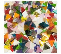 Mosaic Tiles Triangular Colorful Translucent Glass Mosaic Handmade DIY Decorative 1.4cm Retro 50Pcs(Color1)