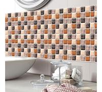 Mosaic Wall and Floor Tiles Waterproof PVC Stickers for Various Rooms, Set of 6