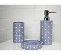 Mosaica Pastel Complete 3 Piece Bathroom Accessory Set Showerdrape Blue One Size