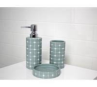 Mosaica Pastel Complete 3 Piece Bathroom Accessory Set Showerdrape Green One Size