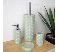 Mosaica Pastel Complete 4 Piece Bathroom Accessory Set Showerdrape Light Green One Size