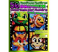 Mosaïques Mystères - Coloriage par numéro : 50 animaux sur fond noir - 24 couleurs • Carrés 1 cm: Images cachées à révéler - Pages grand format, ... : ... : Coloriages par Numéro pour Enfants)