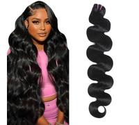 Mosari 15A Unprocessed Human Hair Body Wave Weave Triple Life Tangle Free Multiple Washes Keep Texture Silky Soft (1 Bundle Natural Color, 16 Inch)