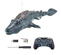 Mosasaur Toy - Electric Remote-Controlled Realistic Dinosaur, Water Spray Lights | Wobbly Tail Swimming Pool Bathroom Toy RC Sea Animal Predator Model Kids Boys Girls Birthday Gift Idea
