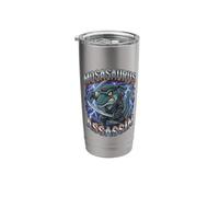 Mosasaurus Assassin Funny Ninja Dinosaur Meme Katana Stainless Steel Insulated Tumbler