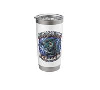 Mosasaurus Assassin Funny Ninja Dinosaur Meme Katana Stainless Steel Insulated Tumbler