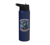 Mosasaurus Assassin Funny Ninja Dinosaur Meme Katana Stainless Steel Insulated Water Bottle
