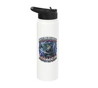 Mosasaurus Assassin Funny Ninja Dinosaur Meme Katana Stainless Steel Insulated Water Bottle
