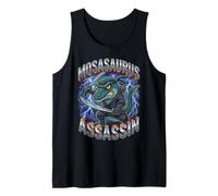 Mosasaurus Assassin Funny Ninja Dinosaur Meme Katana Tank Top
