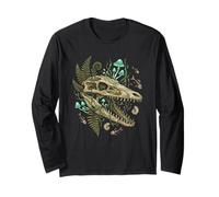 Mosasaurus Dinosaur Skull Paleocore Goblincore Dark Art Long Sleeve T-Shirt
