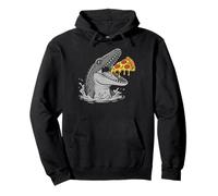 Mosasaurus Eating Pizza Slice Meme Retro Dinosaur Pullover Hoodie