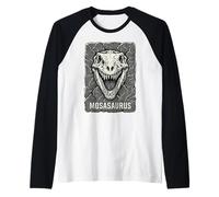 Mosasaurus Fossil Skull Prehistoric Ocean Dinosaur Raglan Baseball Tee