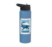 Mosasaurus Prehistoric Aquatic Dinosaur Mexican Card Stainless Steel Insulated Water Bottle