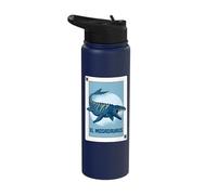Mosasaurus Prehistoric Aquatic Dinosaur Mexican Card Stainless Steel Insulated Water Bottle