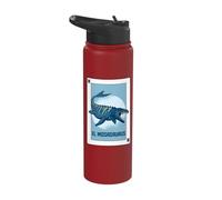 Mosasaurus Prehistoric Aquatic Dinosaur Mexican Card Stainless Steel Insulated Water Bottle