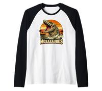 Mosasaurus Retro Ocean Ancient Sea Monster Predator Reptile Raglan Baseball Tee
