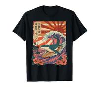 Mosasaurus Surfing Vintage Retro Japanese Kaiju Aesthetic T-Shirt