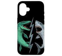 Mosasaurus Vs Prehistoric Epic Shark Battle Comic Book Art Case for iPhone 16