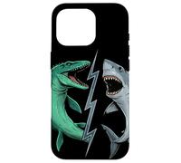 Mosasaurus Vs Prehistoric Epic Shark Battle Comic Book Art Case for iPhone 16 Pro