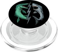 Mosasaurus Vs Prehistoric Epic Shark Battle Comic Book Art PopSockets PopGrip for MagSafe
