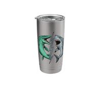 Mosasaurus Vs Prehistoric Epic Shark Battle Comic Book Art Stainless Steel Insulated Tumbler