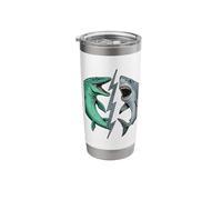 Mosasaurus Vs Prehistoric Epic Shark Battle Comic Book Art Stainless Steel Insulated Tumbler