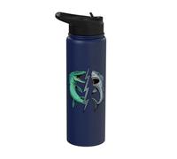 Mosasaurus Vs Prehistoric Epic Shark Battle Comic Book Art Stainless Steel Insulated Water Bottle