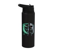 Mosasaurus Vs Prehistoric Epic Shark Battle Comic Book Art Stainless Steel Insulated Water Bottle