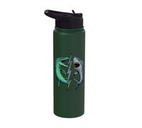 Mosasaurus Vs Prehistoric Epic Shark Battle Comic Book Art Stainless Steel Insulated Water Bottle