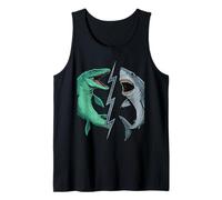 Mosasaurus Vs Prehistoric Epic Shark Battle Comic Book Art Tank Top