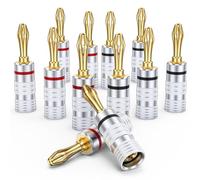 MOSAWG 6 Pairs 24K Gold Plated Speaker Banana Plugs for Speaker Wire, Home Theater