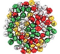 Moscare 100 Pieces 25mm Jingle Bells for DIY Crafts,Christmas Deco (Mutil-color)